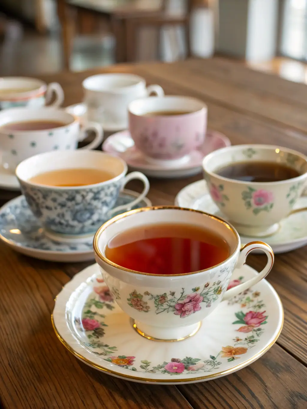 A photograph of a traditional tea room in Bath, England, showcasing its historical architecture and vintage decor.